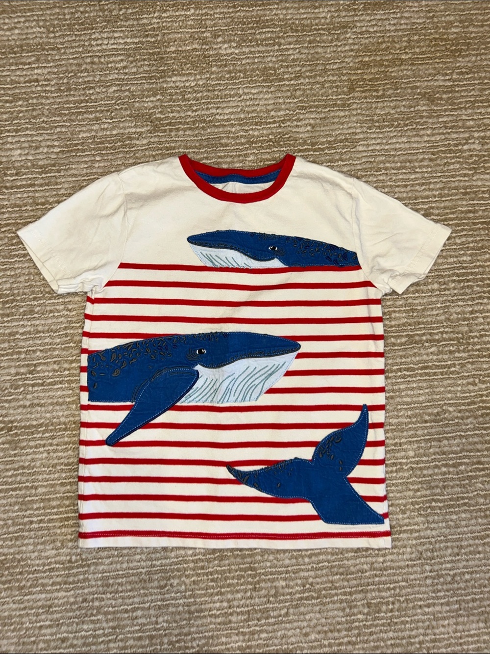 Mini Boden Kids Blue Whale Tee Shirt, Size 7-8Y
